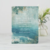 Save The Date Mariage de destination de plage fantaisiste (Debout devant)