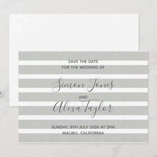 Save The Date Mariage de destination de plage, sauvez la date (Devant / Derrière)