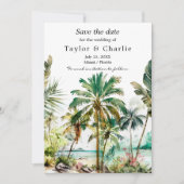 Save The Date Mariage de destination de plage tropicale (Devant)