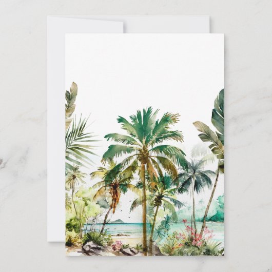 Save The Date Mariage de destination de plage tropicale (Dos)
