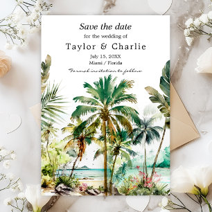 Save The Date Mariage de destination de plage tropicale