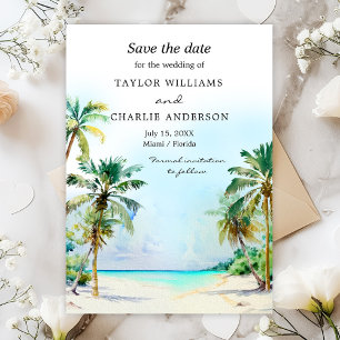 Save The Date Mariage de destination de plage tropicale