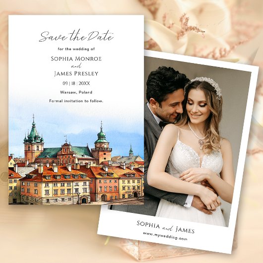 Save The Date Mariage de destination de Varsovie Pologne