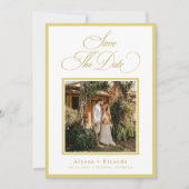 Save The Date Mariage de Destination d'Île d'Été Jaune Citron (Devant)