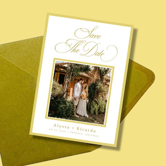 Save The Date Mariage de Destination d'Île d'Été Jaune Citron