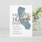 Save The Date Mariage de destination Dusty Blue dans l'État de C (Debout devant)