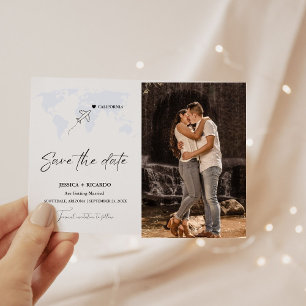 Save The Date Mariage de destination Dusty Blue Enregistrez la d