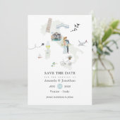 Save The Date Mariage de destination en Aquarelle italienne (Debout devant)