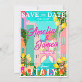 Save The Date Mariage de destination en Italie, peint de manière (Devant)
