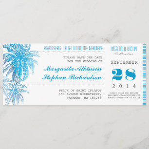 Save The Date mariage de destination enregistrer l'passe de tick