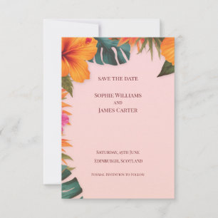 Save The Date Mariage de Destination Fleur de Tilleul Hibiscus T