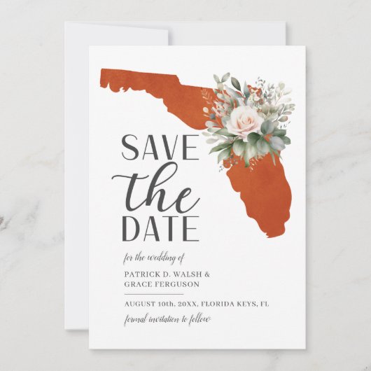 Save The Date Mariage de destination Floride Coucher de soleil o (Devant)