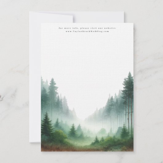 Save The Date Mariage de destination forêt verte aquarelle rusti (Dos)