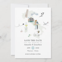 Mariage de destination italien à l'aquarelle