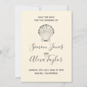 Save The Date Mariage de destination moderne à la plage, date à (Devant)