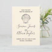 Save The Date Mariage de destination moderne à la plage, date à (Debout devant)