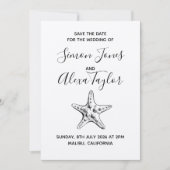 Save The Date Mariage de destination moderne à la plage, date à (Devant)