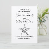 Save The Date Mariage de destination moderne à la plage, date à (Debout devant)
