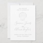 Save The Date Mariage de destination moderne à la plage, date à  (Devant)