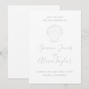 Save The Date Mariage de destination moderne à la plage, date à