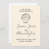 Save The Date Mariage de destination moderne sur la plage, enreg (Devant / Derrière)