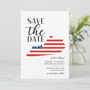 Save The Date Mariage de destination patriotique dans l'État amé