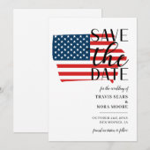 Save The Date Mariage de destination patriotique dans l'État amé (Devant / Derrière)