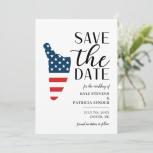 Save The Date Mariage de destination patriotique dans l'État amé