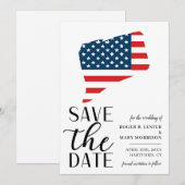 Save The Date Mariage de destination patriotique dans l'État amé (Devant / Derrière)
