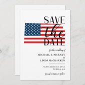 Save The Date Mariage de destination patriotique dans l'État amé (Devant / Derrière)