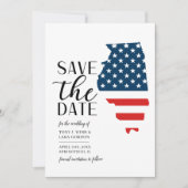 Save The Date Mariage de destination patriotique dans l'État amé (Devant)