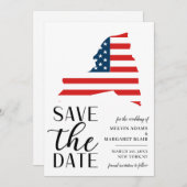 Save The Date Mariage de destination patriotique dans l'État de  (Devant / Derrière)
