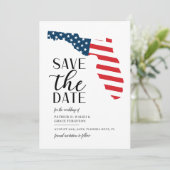 Save The Date Mariage de destination patriotique en Floride (Debout devant)