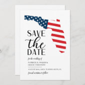 Save The Date Mariage de destination patriotique en Floride (Devant / Derrière)