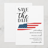 Save The Date Mariage de destination Patriotique US State Tennes (Devant / Derrière)