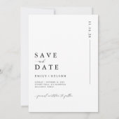Save The Date Mariage de Destination Photo Blanc Moderne (Dos)