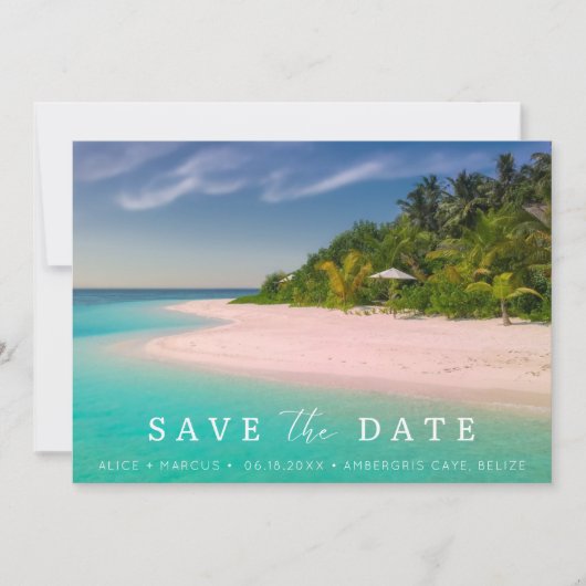 Save The Date Mariage de destination plage Enregistrer la date (Devant)