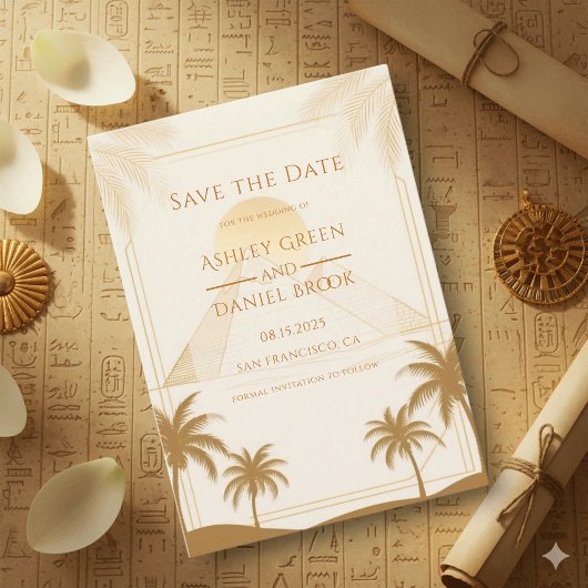 Save The Date Mariage de Destination Pyramides de Gizeh Égypte A