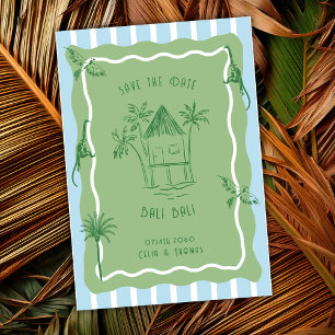 Save The Date Mariage de Destination Rétro Tropical Jungle Côté