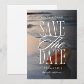 Save The Date Mariage de destination sur la plage (Devant / Derrière)