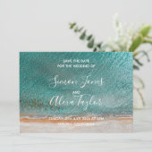 Save The Date Mariage de destination sur la plage, date à reteni (Debout devant)