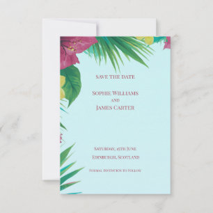 Save The Date Mariage de destination Téthibiscus de palmier trop
