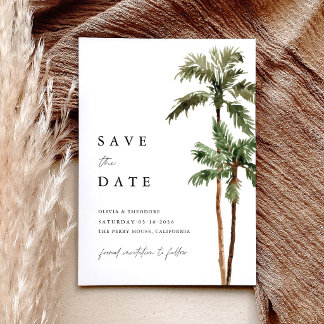 Save The Date Mariage de Destination Tropical sous les Palmiers