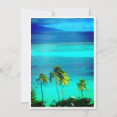 Save The Date Mariage de Destination Tropicale Bleu Océan Fiança (Devant)