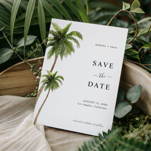 Save The Date Mariage de Destination Tropicale Palmier de Plage