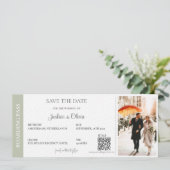 Save The Date Mariage de Destination Vert Sauge (Debout devant)