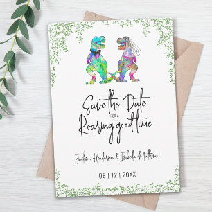 Save The Date Mariage de dinosaure drôle de mariée et de marié