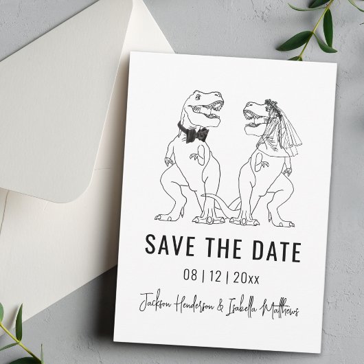 Save The Date Mariage de dinosaures drôle
