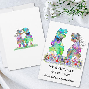 Save The Date Mariage de dinosaures drôle