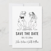 Save The Date Mariage de dinosaures drôle (Devant)